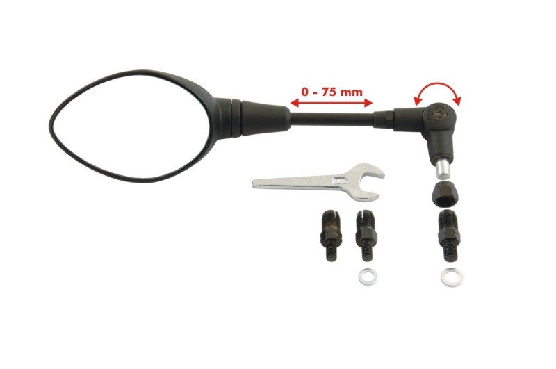 Folding mirror, length adjustable for BMW F650GS/ F650GS Dakar/ G650GS/ G650GS Sertao/ F700GS/ F800GS(2013-)/F800GS Adventure/Husqvarna Nuda 900(R)/KTM 1090 Adventure /1190 ADV-R /1290 Super Adventure/ Yamaha Tenere 700