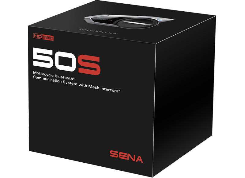 Sena 50S-01D Silver Small Motorcycle Bluetooth Communication System with Mesh Intercom Dual Pack